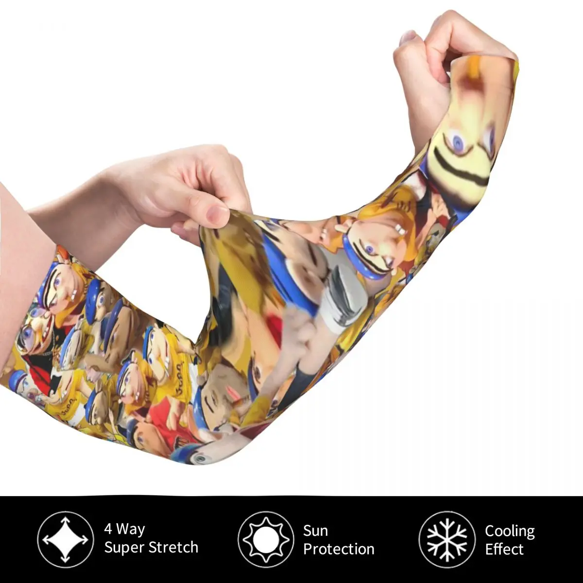 Jeffy Puppet Manicotti per braccioli da esterno Copertura di protezione solare UV Manicotti per tatuaggi da ciclismo estivi in seta ghiacciata