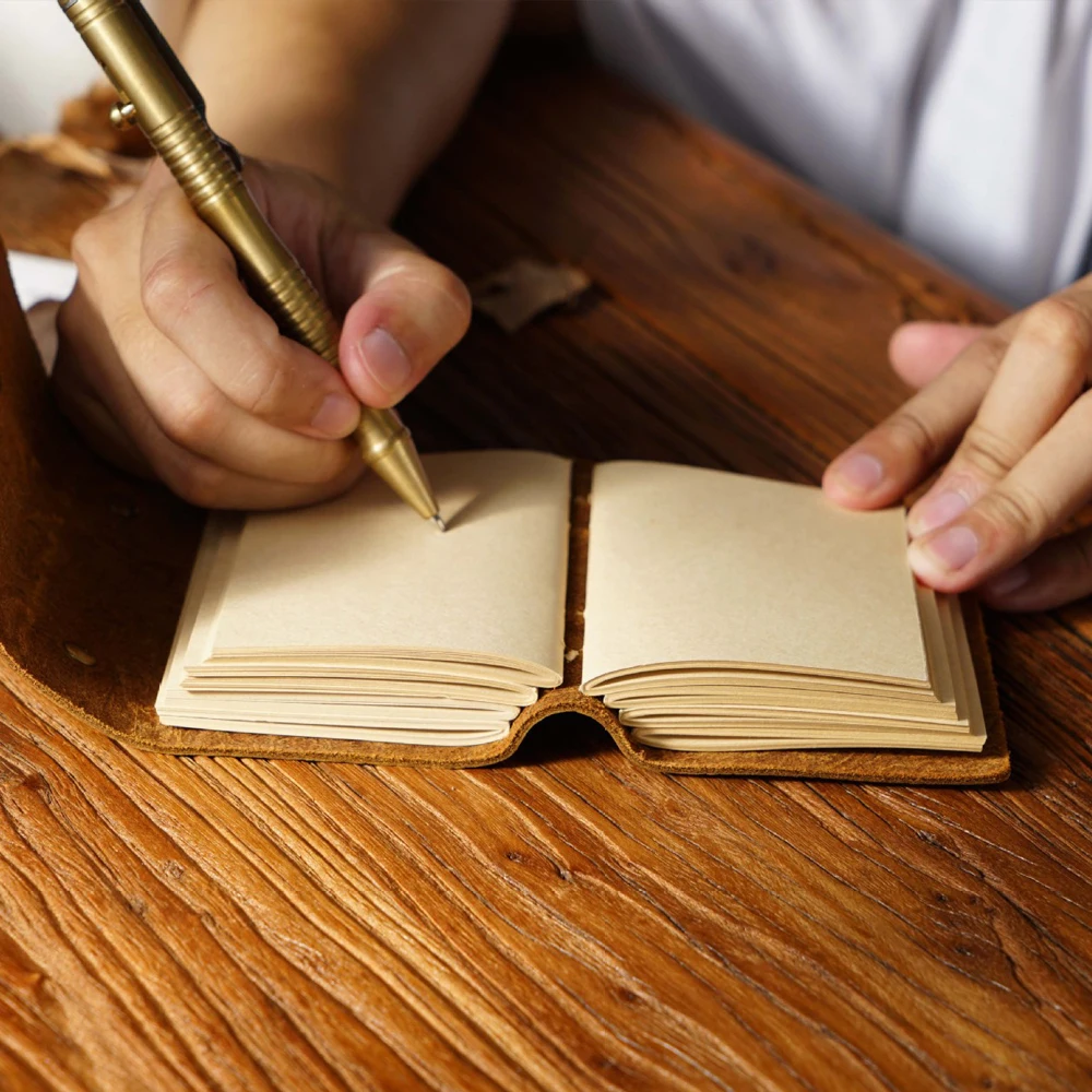 Handgemaakt lederen zak schetsboek notitieboekje Vintage leergebonden dagboek Memo Pad Kladblok