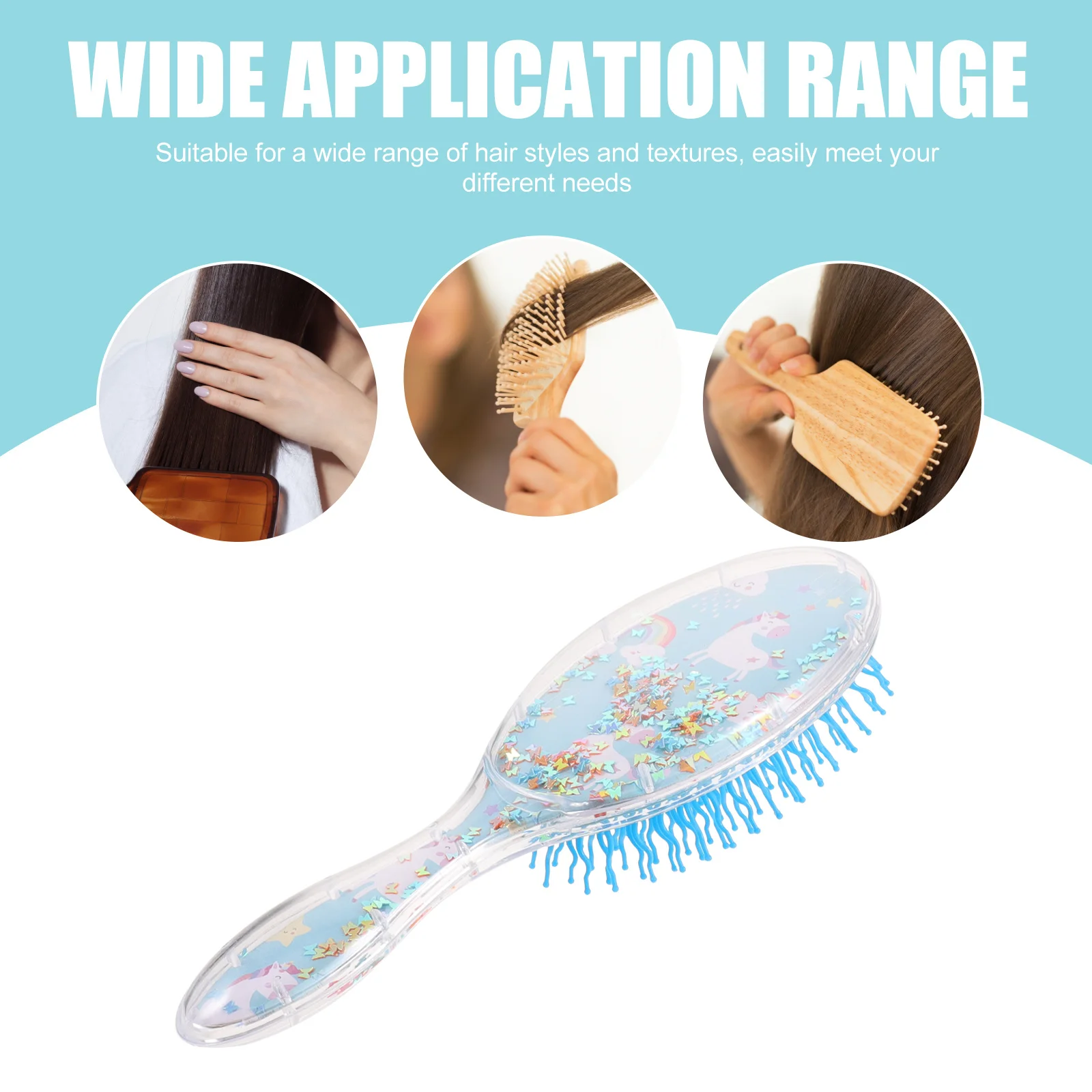

2pcs Plastic Hair Comb Reusable Paddle Brush Lightweight Detangling Comb For Scalp Massage Smooth Surface Ergonomic Handle Women
