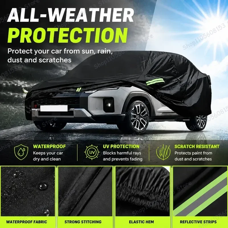 

For SsangYong Torres All-Weather Car Sunshade UV Protection Waterproof Windproof Rainproof Snow Cover Outdoor Vehicle Shade