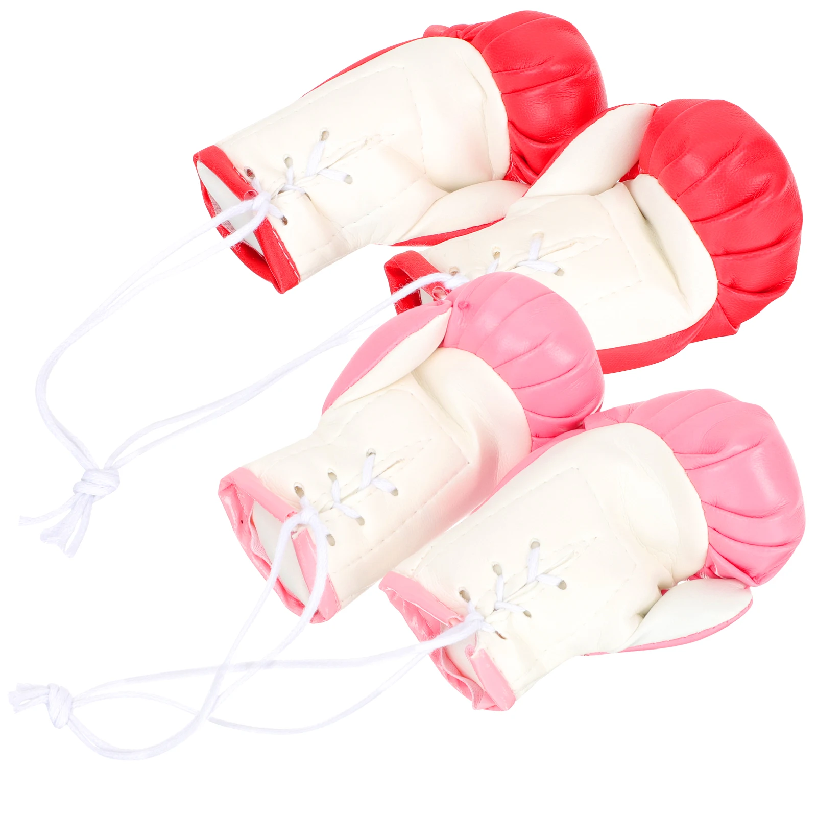 

Miniature Boxing Gloves PVC Decorations 2 Pairs Red Pink Toddler Adult Christmas naments Car Accessories Fitness Shaping
