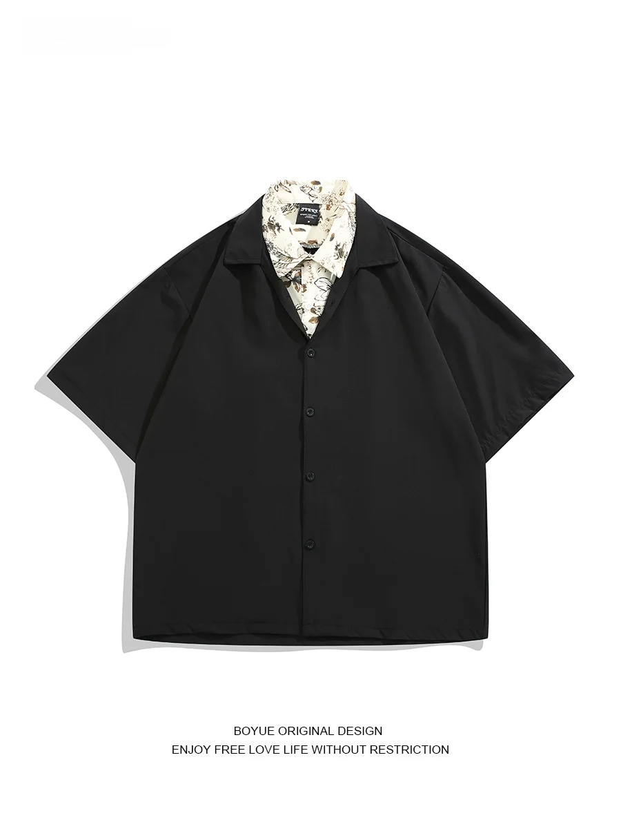 

BOYUE Cuban Collar ort Sve irt Lazy Sle Men Women Summer New Loose Fit Faionable Button up Classic Casual irt