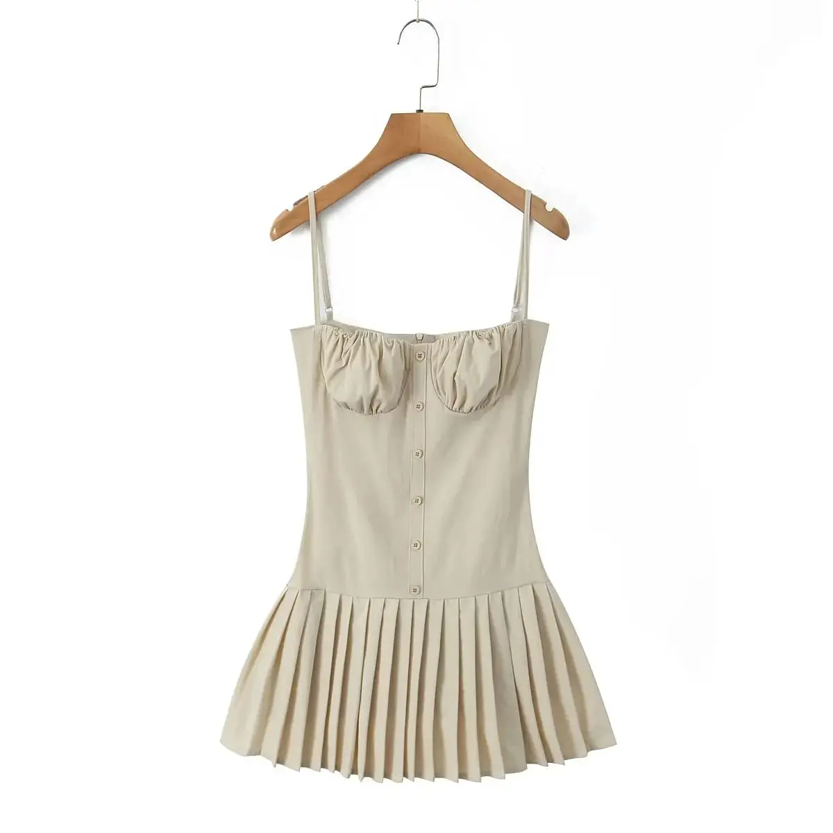 

Sexy Pure Desire Wind Strapl Pleated ort Skirt Dr Women's Slim Fit Bustier Simple Ballet Sle Summer Casual Dr