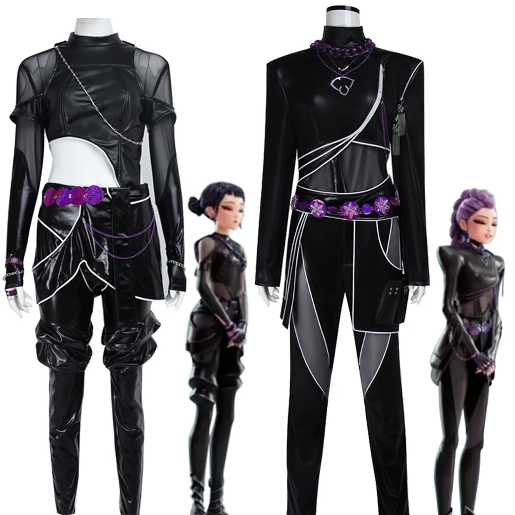 

Cartoon Demon Hunter of KPop Cosplay Rumi Zoey Jumpsuit Black Women Costume Halloween Roleplay Carnival Party Clothing Outfits