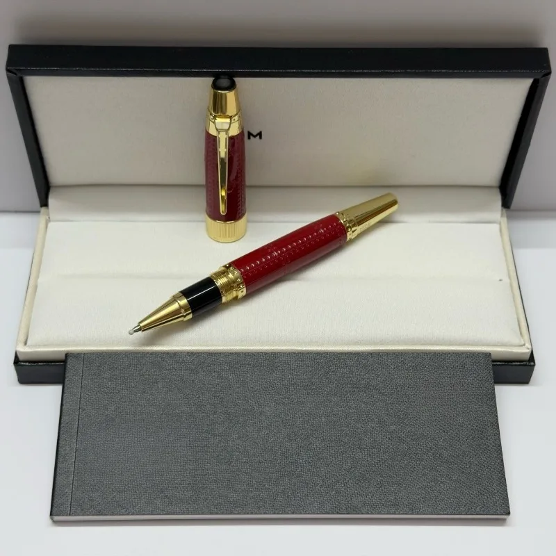 2026 New Vintage Embossed Metal Business Fountain Pen Rollerball Pen Two-Tone Trim Smooth Calligraphy Office Writing Stationery