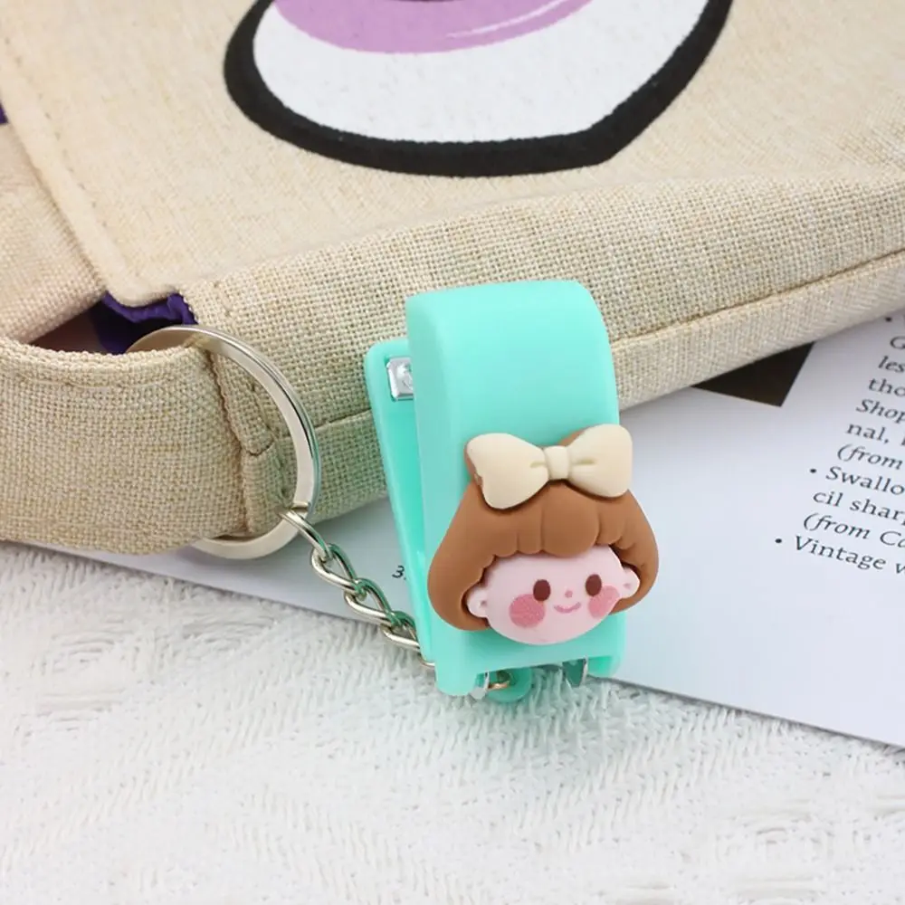 Cartoon Cute Mini Stapler Portable Stapler Keychain No.10 Staples Binding Tools School Office Supplies Student Stationery Gift