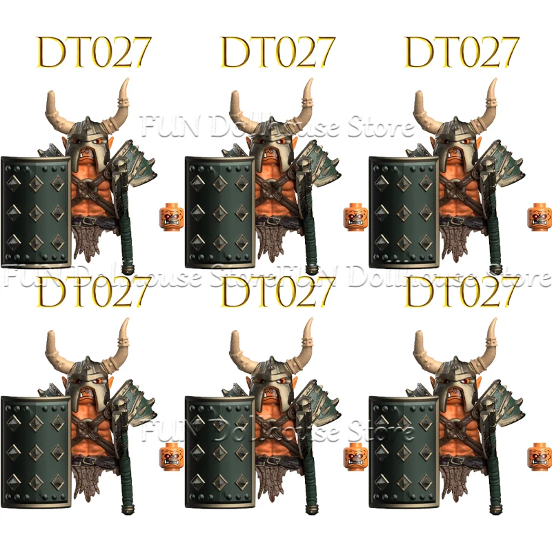 Mittelalterliche Militärische Ork Soldat Action-figuren Bausteine Skelett Krieger Arme Ninja Schwert Schild Montieren Modell Ziegel Spielzeug