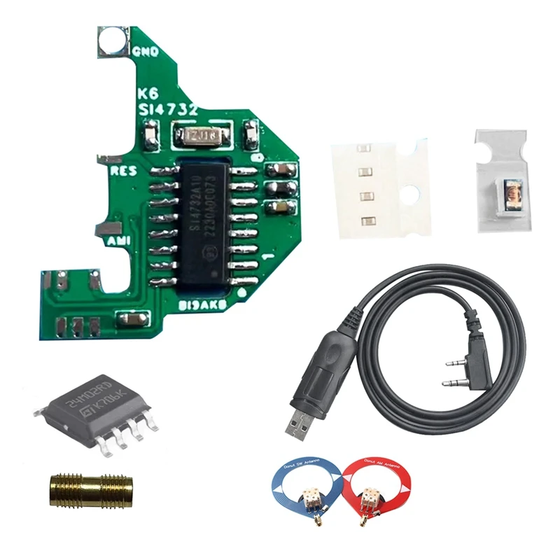 Módulo de Modificação de ondas curtas para Quansheng UV-K5 UV-K6, Cabo de Programação USB, Versão FPC, Antena 2Xdonut, SI4732