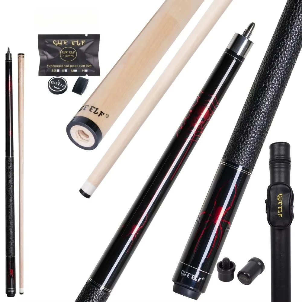 High Qualsty Billiard Sticker Pool Cue  Leather Warp 12.5mm Tip Size Hard Maple Shaft  58 Inches