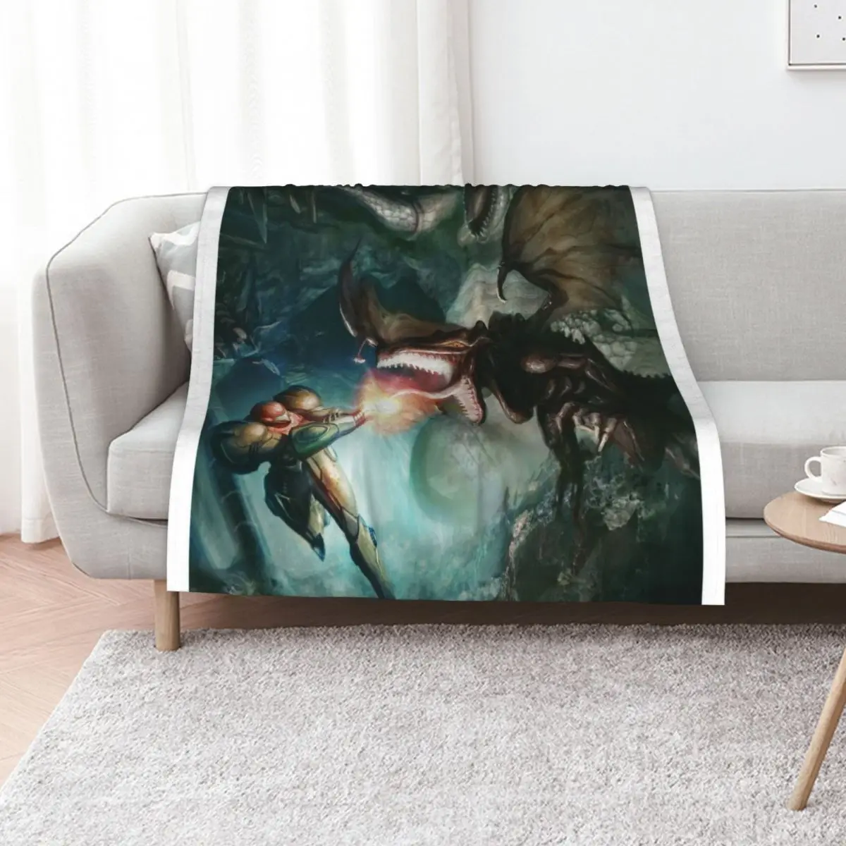 

Samus Aran VS. Ridley - The Final Encounter Throw Blanket Soft Plaid funny gift Decorative Throw Bed covers Blankets