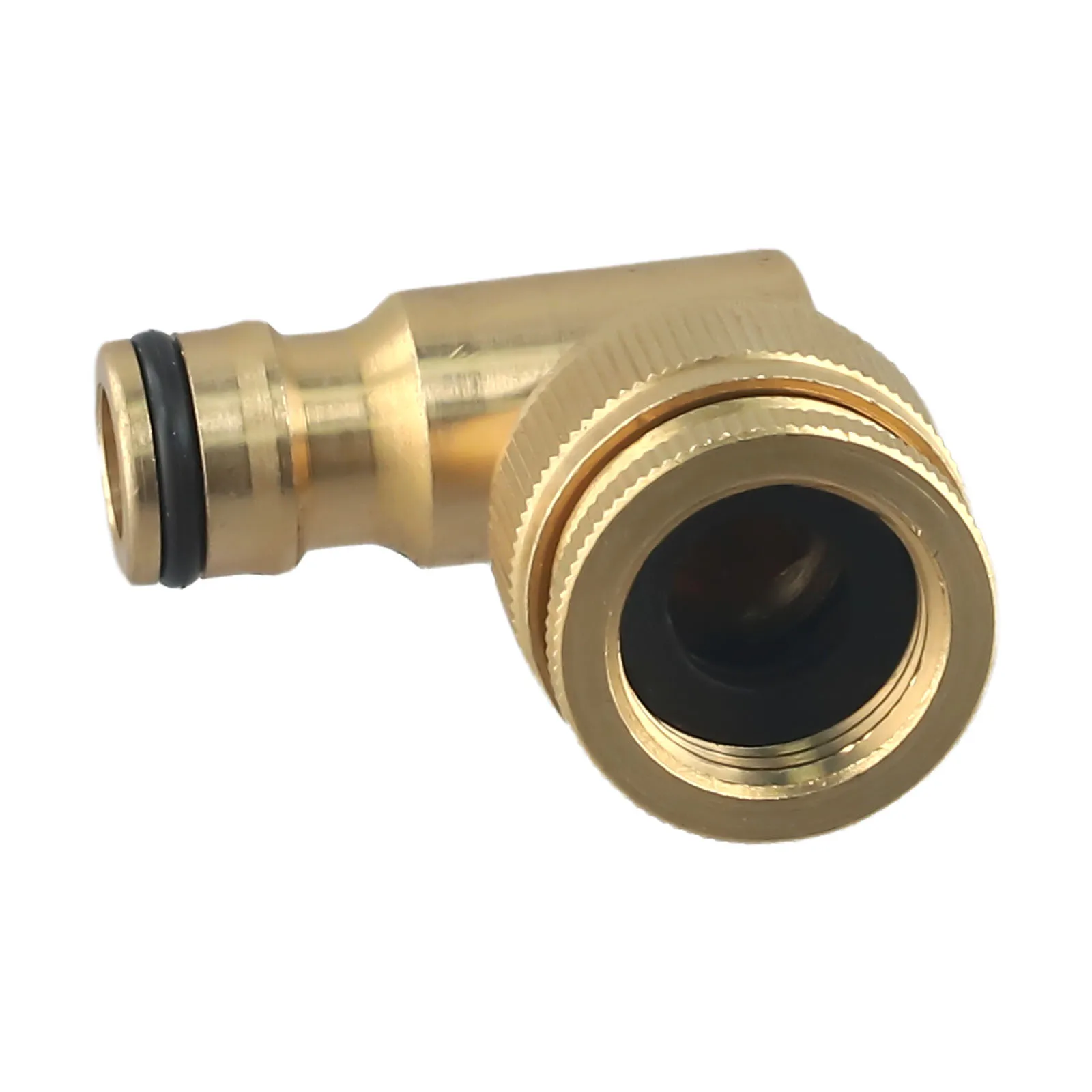 

Латунный поворотный адаптер 3/4 дюйма для садового крана с поворотом на 90 градусов и совместимостью со стандартной резьбой (мужской и женской).