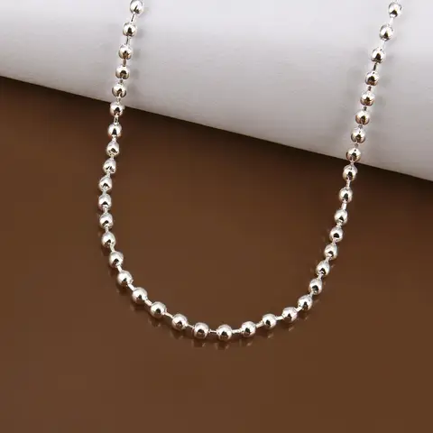 높은 품질 뜨거운 판매 패션 2MM 18''24'' 파란색 된 목걸이 여성을위한 925 스털링 실버 절묘한 목걸이 크리스마스 쥬얼리