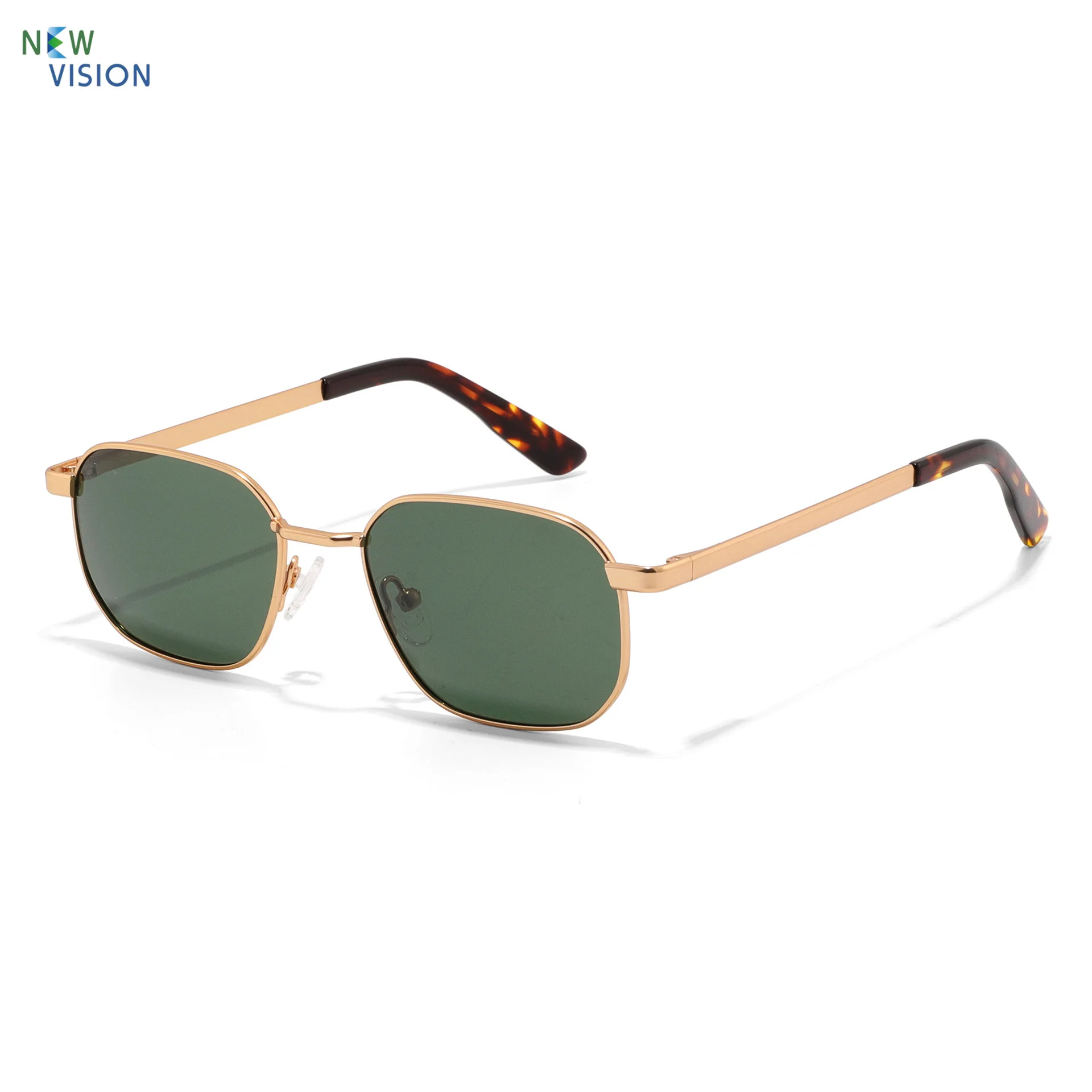 

Fashion Square Women Alloy Sunglasses Gold Frame Green Lens Polarization Driving Outdoor Sports Eye Protection Sun Glasses Men