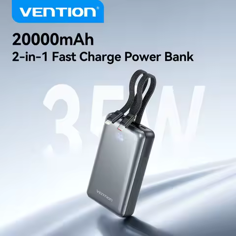 Vention 35W 20000mAh 10000mAh Power Bank PD Fast Charge Portable PowerBank for iPhone Xiaomi Samsung External Battery Charger