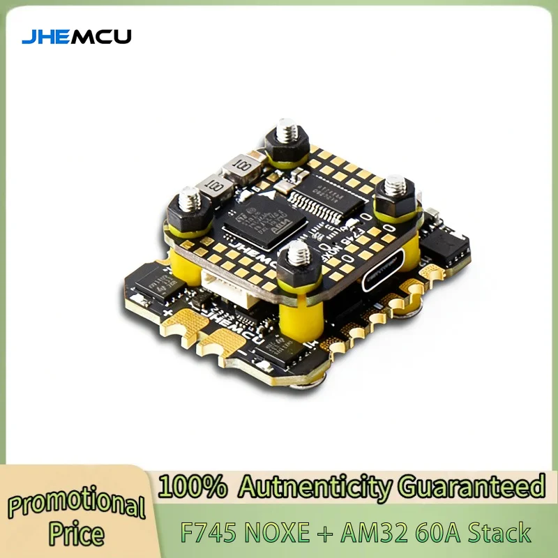 

JHEMCU F745 Mini Flight Controller Stack ICM-42688-P F745 Flight Controller AM32 60A 4in1 ESC 3-6S for RC FPV Drones