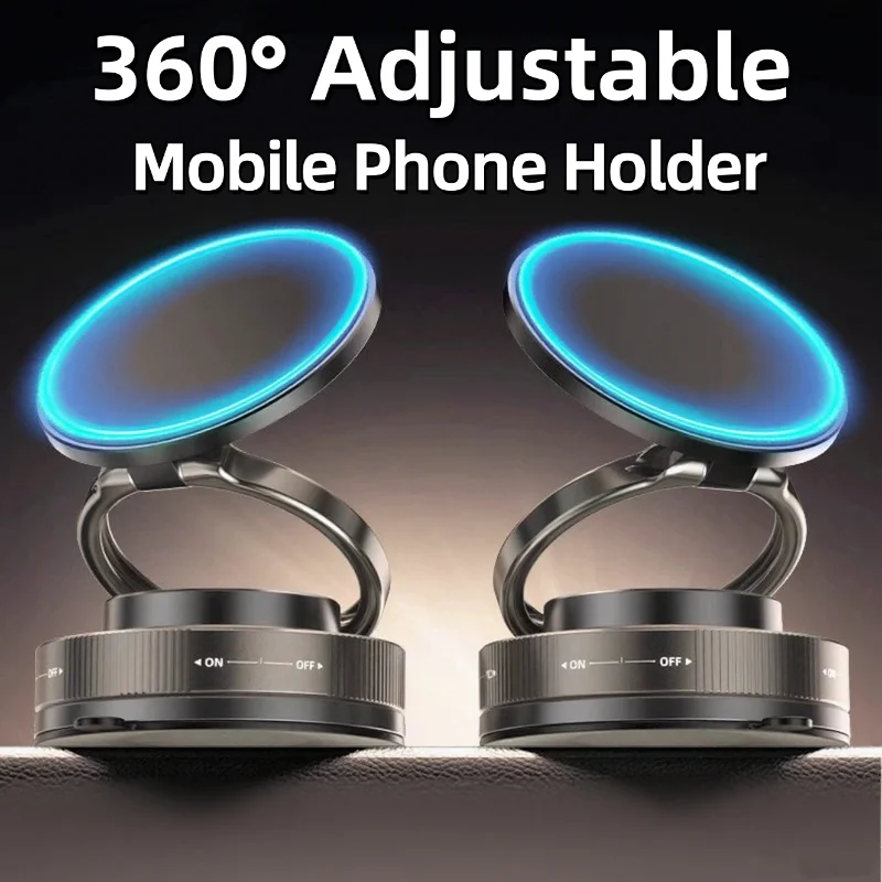 

Car Phone Magnetic Stand Mechanical Vacuum Suction Cup Rotate 360° Magnetic Adsorption Bracket Navigation Universal Holder Stand