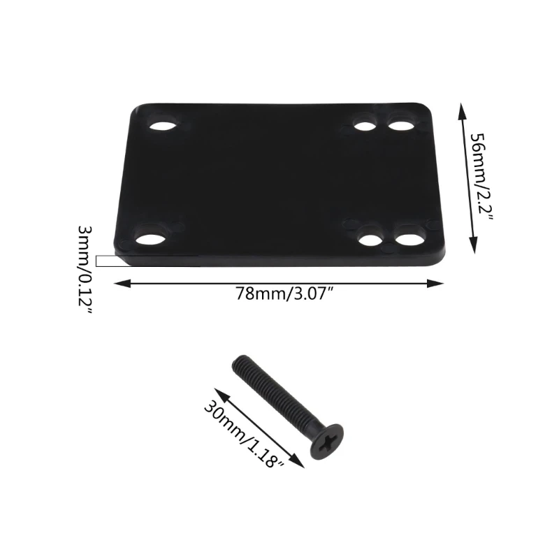 652F 652F 1 ชุด/4 ชิ้นสเก็ตบอร์ด Risers Pads Soft Shock Absorption Pads Longboards สเก็ตบอร์ด Risers Pad พร้อมสกรูยึดและ