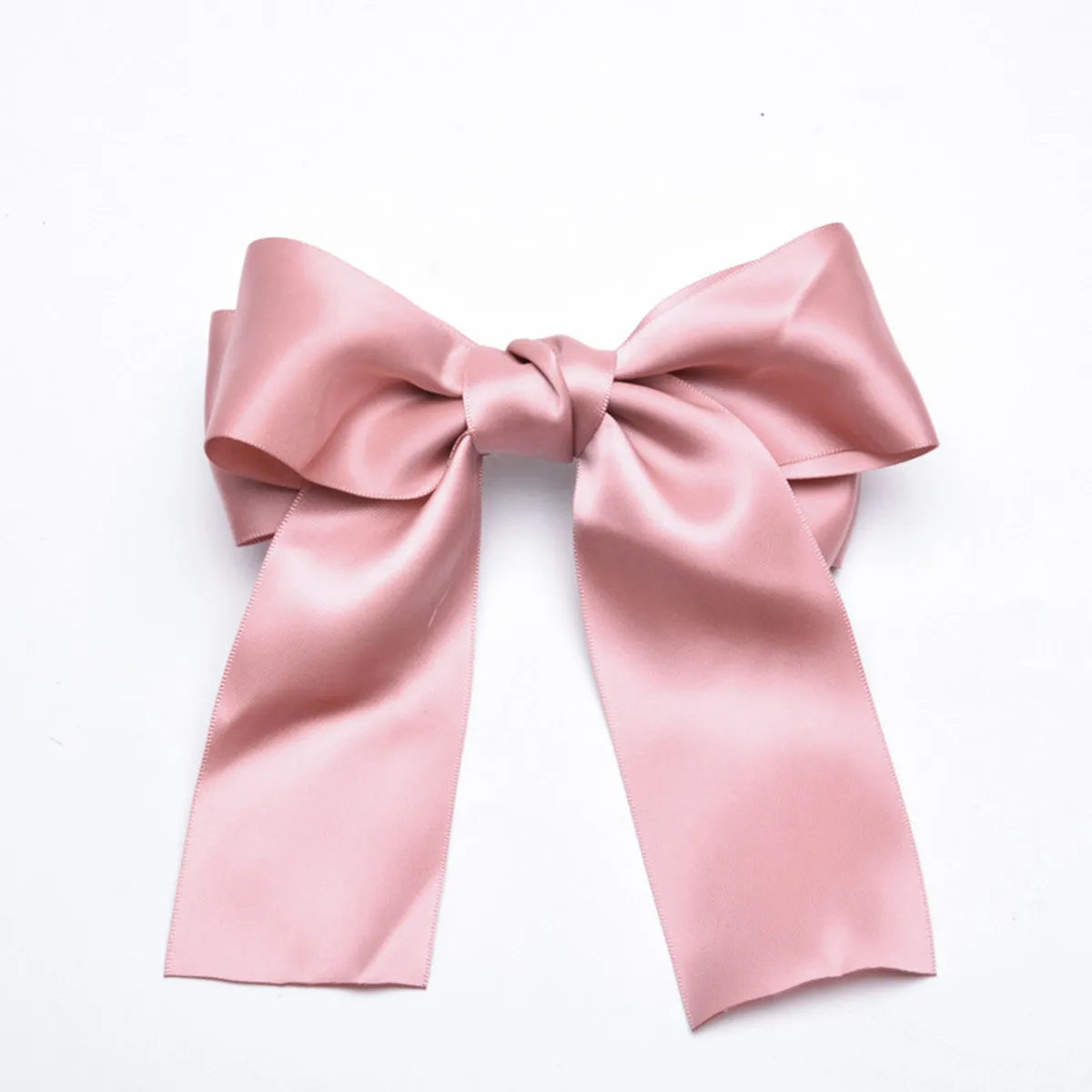 

6Pcs Fashionable Bowknot Hair Clips Long Ribbon Spring Clips for Women Cute Headwear for Vacation Baptism Daily Wear