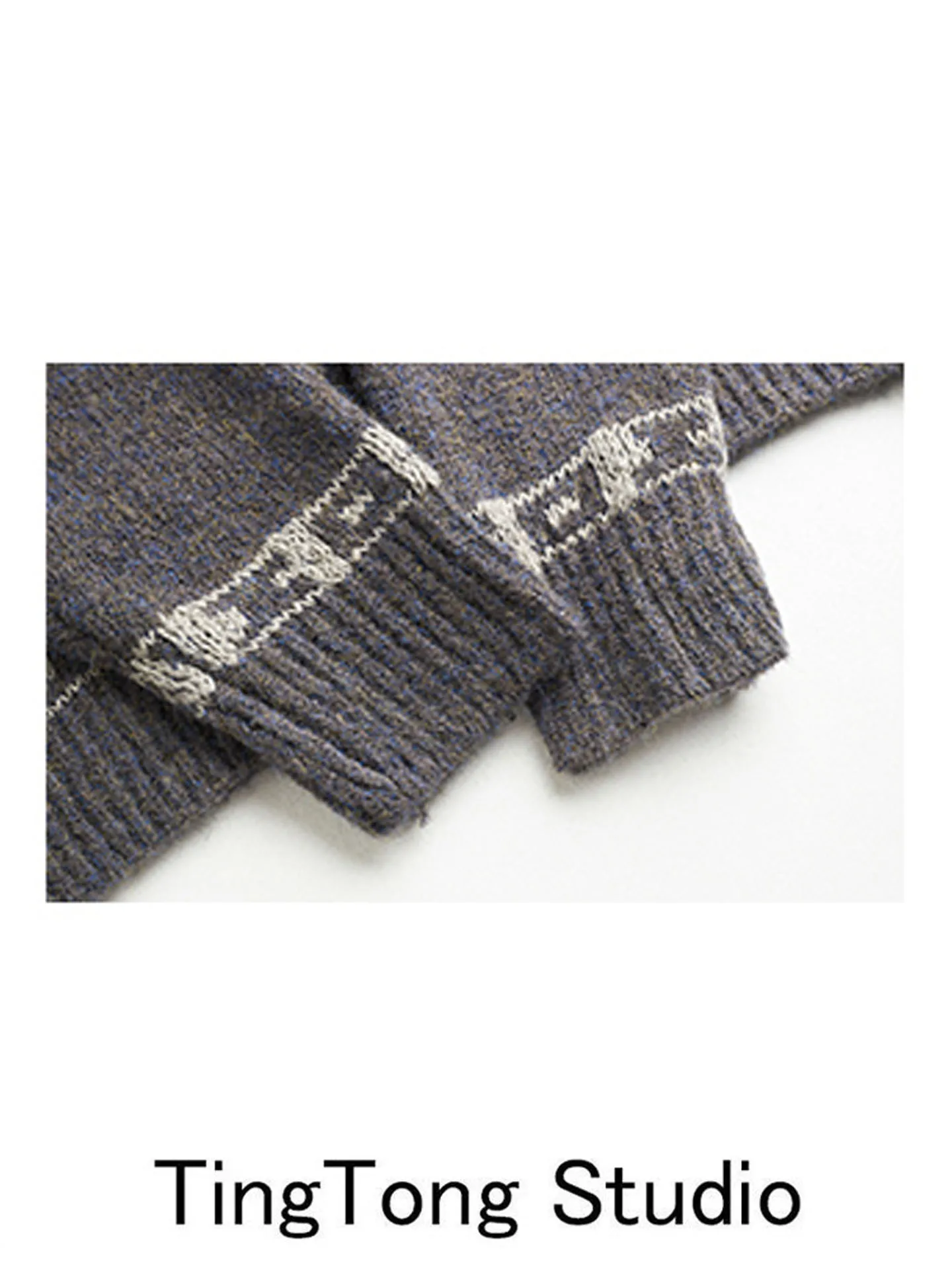 레트로 니트 스웨터 코트 여성용 루즈핏 후드 오픈 가디건 혼 버튼 가을 겨울 신상 커플 패션