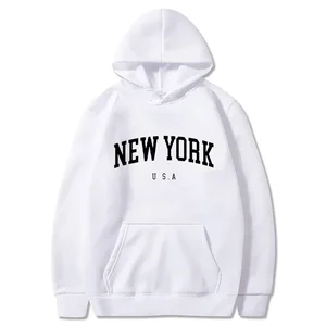 Men's Female York USA Hoodies City Fashion Printed Letter Substate Harajuku with Pullover Sportwear hood 10 Main Sales Men's Sweatshirt - №7