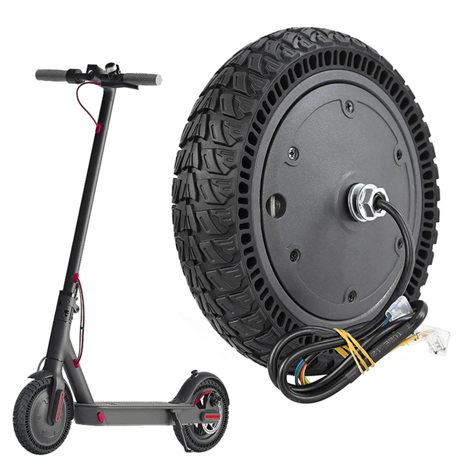 

250W Motor Engine Wheel Electric Scooter Wheel Anti-skid Tire Replacement Part Compatible for Xiaomi M365 Electric Scooter