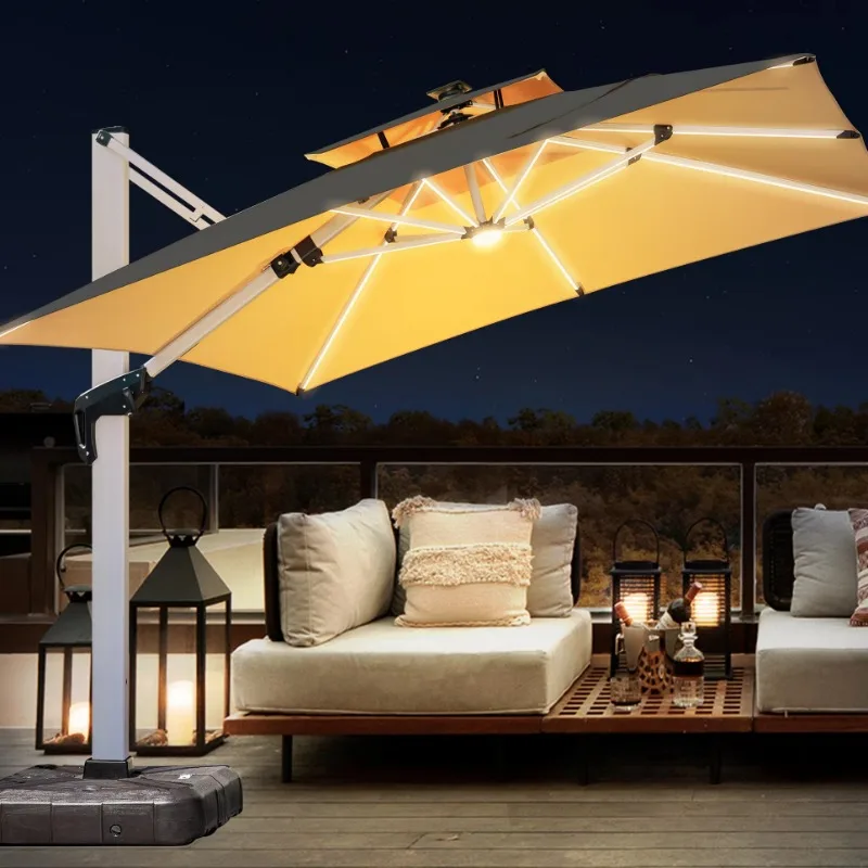 Wholesale Factory Heavy Duty Outdoor Square Large Cantilever Umbrella High Quality Garden Parasol Patio Sun Umbrellas & Bases