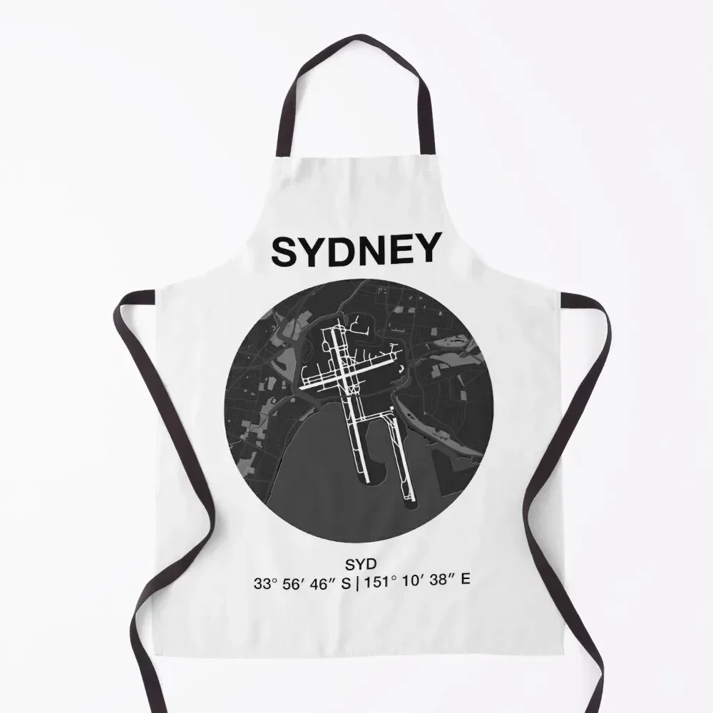 Sydney airport map Apron Kitchen Handle For Women Kitchen Novel Kitchen Accessories Apron