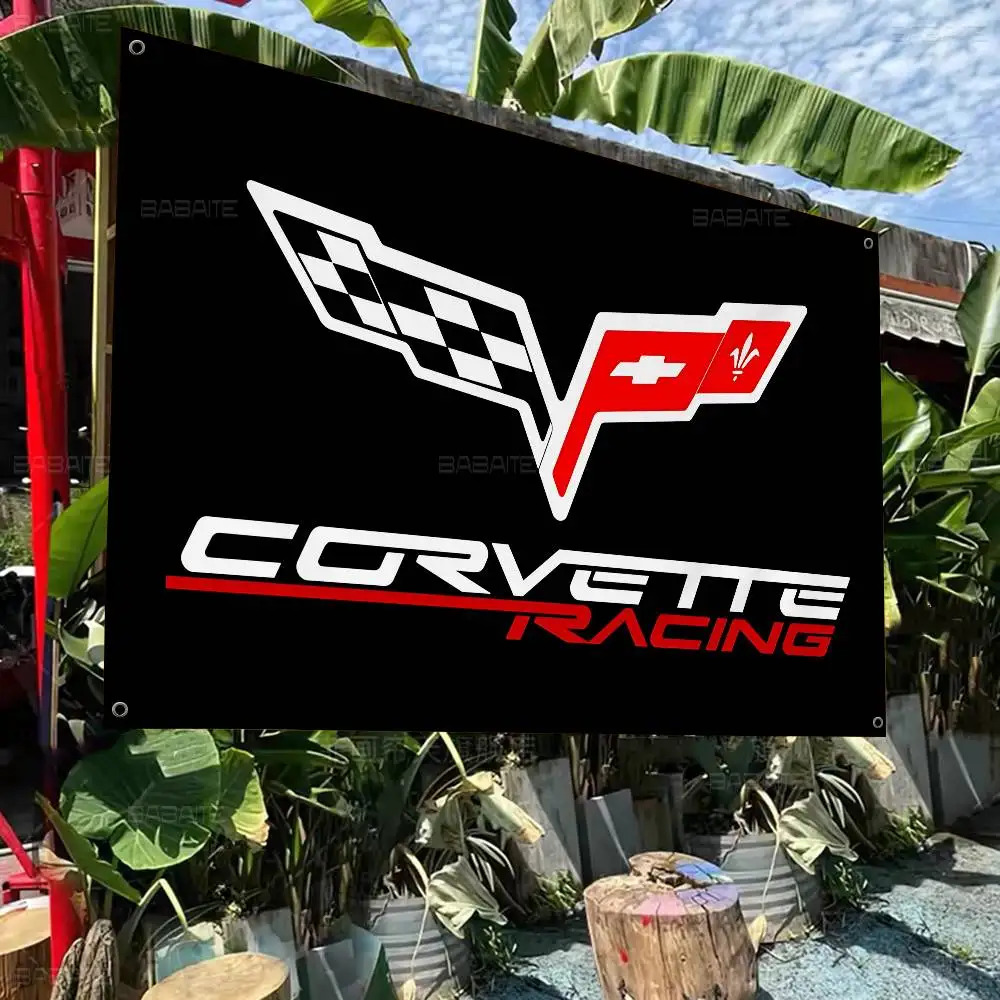 C-Corvette Family Gatherings Outdoor Atmosphere Flags Camping Decorations Banners