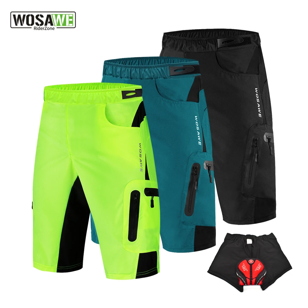 

Men's Cycling Shorts with Non-Remove Pad 3D Shockproof Padded Shorts Lightweight & Loose Fit MTB Mountain Bike Riding Trousers