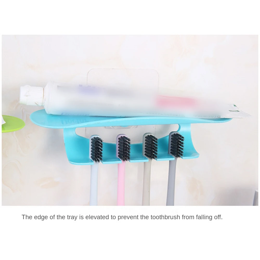 Toothpaste Toothbrush Holder No Trace Stickers No Trace Toothbrush Holder Wall Hanging Neat And Clean Wash Storage Box