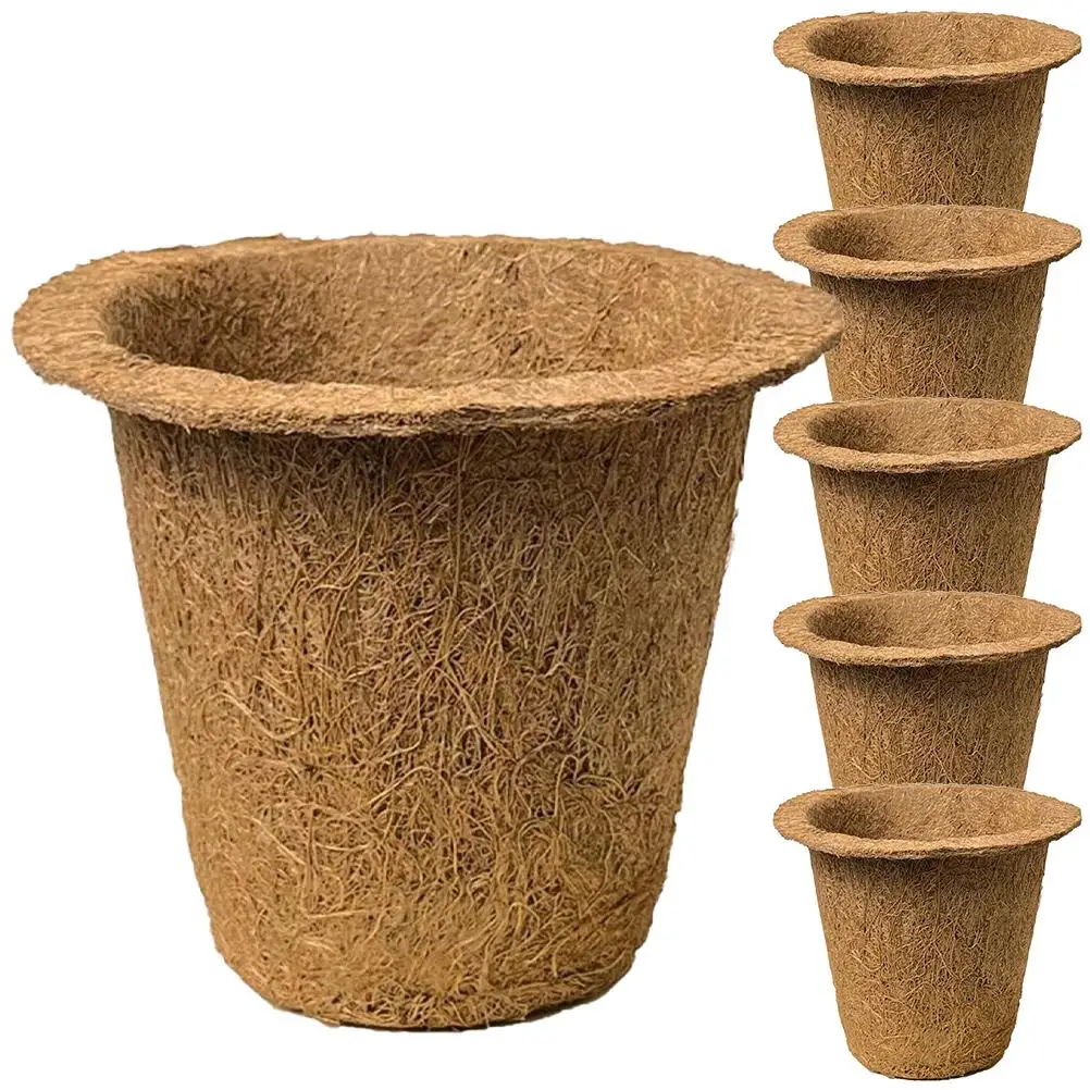 

6PCS Coir Nutrition Cup Planting Pots Flower Containers Nursery Lightweight Degradable Garden Supply Home Balcony Decor