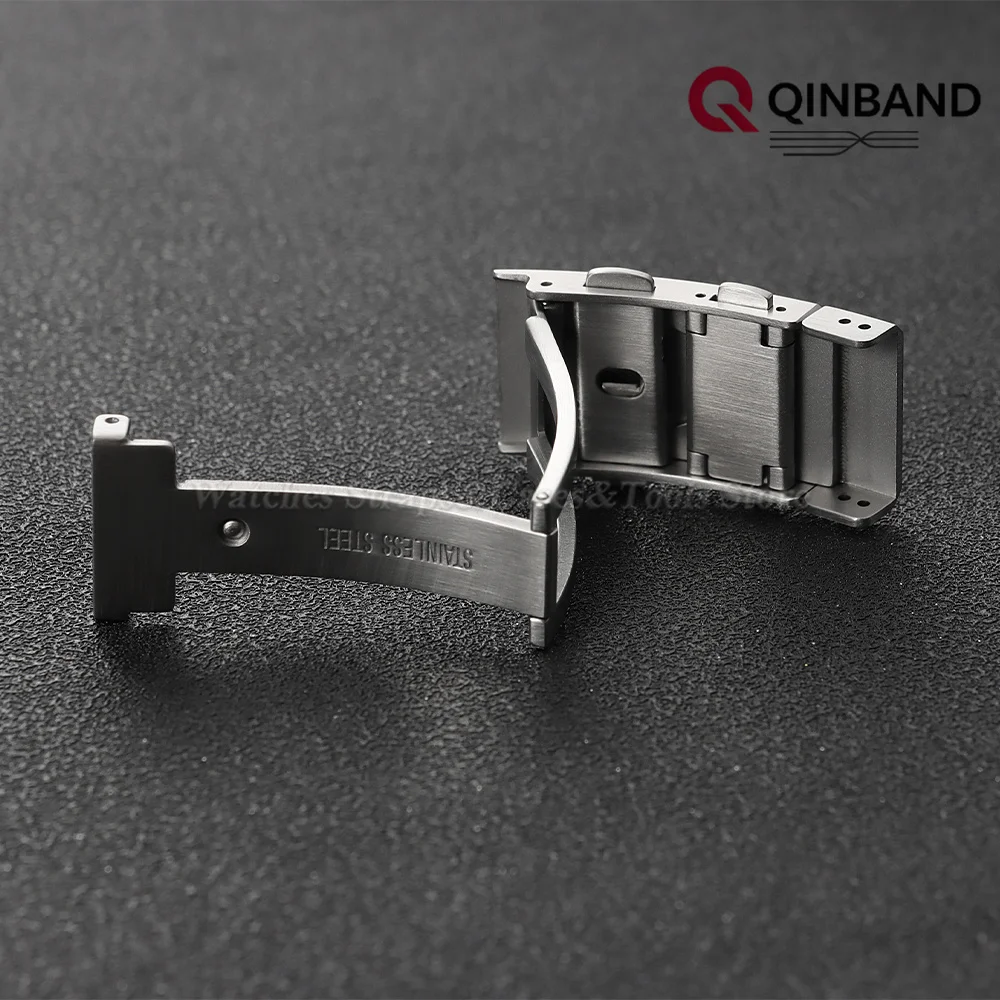 316L Massiver Edelstahl-Uhrenverschluss 14mm 16mm 18mm 20mm 22mm Doppeldruckfaltschließe Erweiterbare Metallschnalle für Seiko – Detail 10