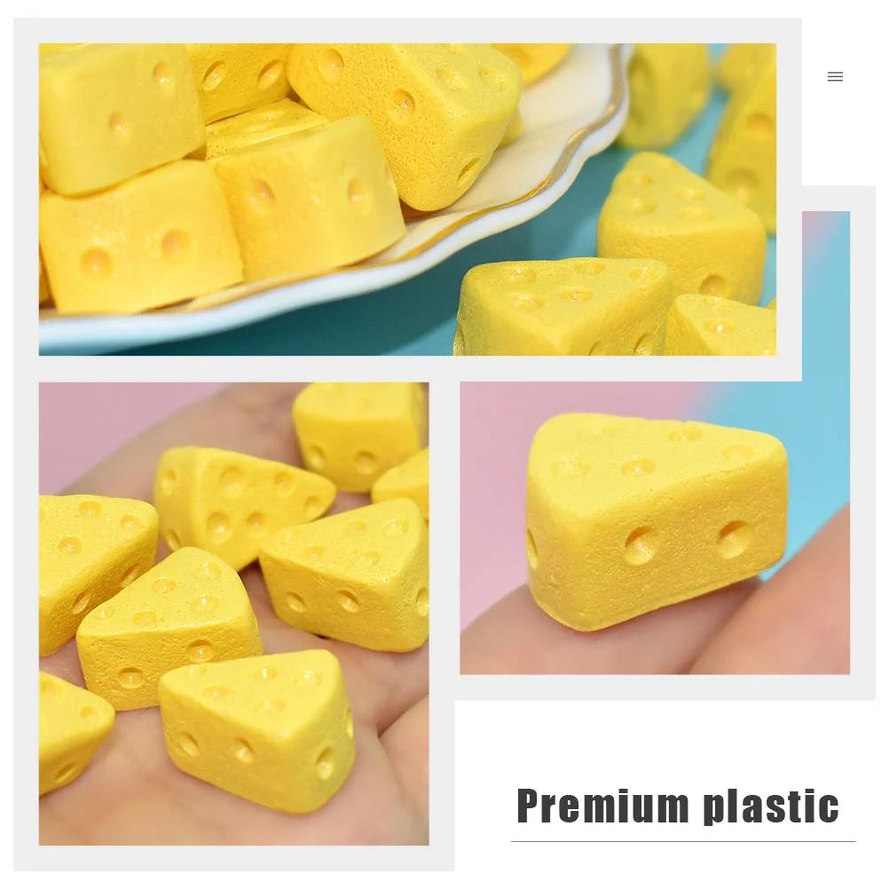 50 Pcs Cake Simulation Party Dessert Decors Realistic Cakes Fake Cheese Mini Food Decorations Yellow Photography Props Child