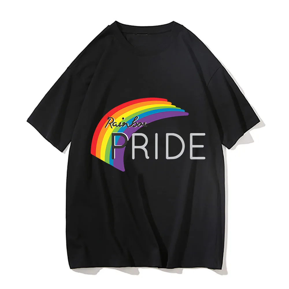 Pride Rainbow Summer Men's Cotton T-shirt Cool Cartoon Short Sleeve Tops High Quality White T Shirt O-neck Tee Shirt Clothing