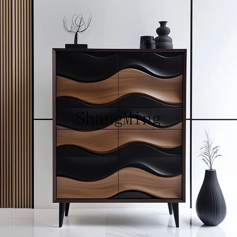 

CL chest drawer storage locker entrance living room solid wood side cabinet