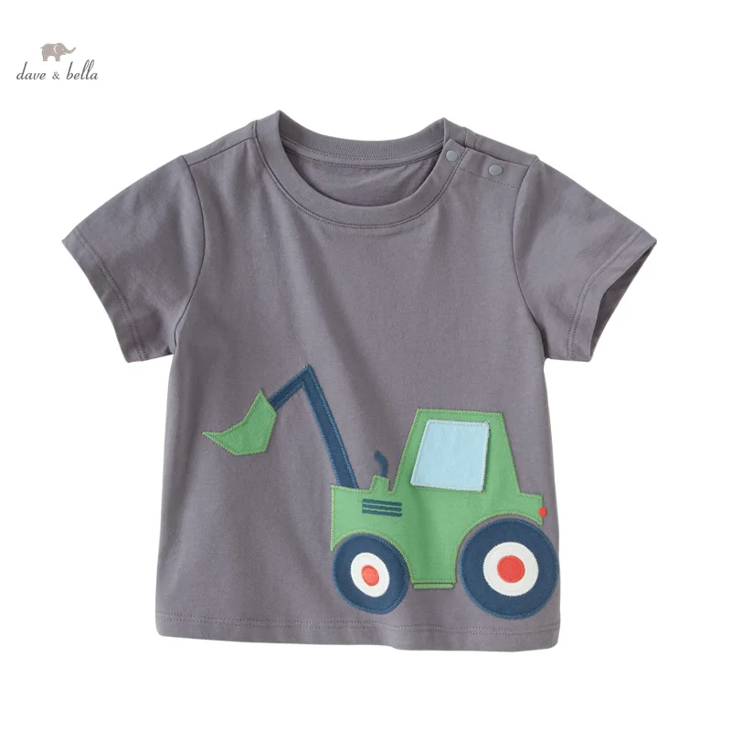 Dave Bella 2024 New Summer Boy’s Baby T-Shirt Children Top Short Sleeve Pullover Fashion Casual Cool Cartoon Sport DB2240766