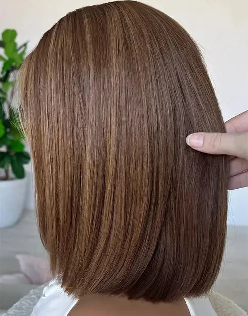 Synthetic Wigs Bob Natural Straight HD Transparent Lace Wigs Highlight Chocolate Brown Women's Wig Original Factory  Cheap Wigs