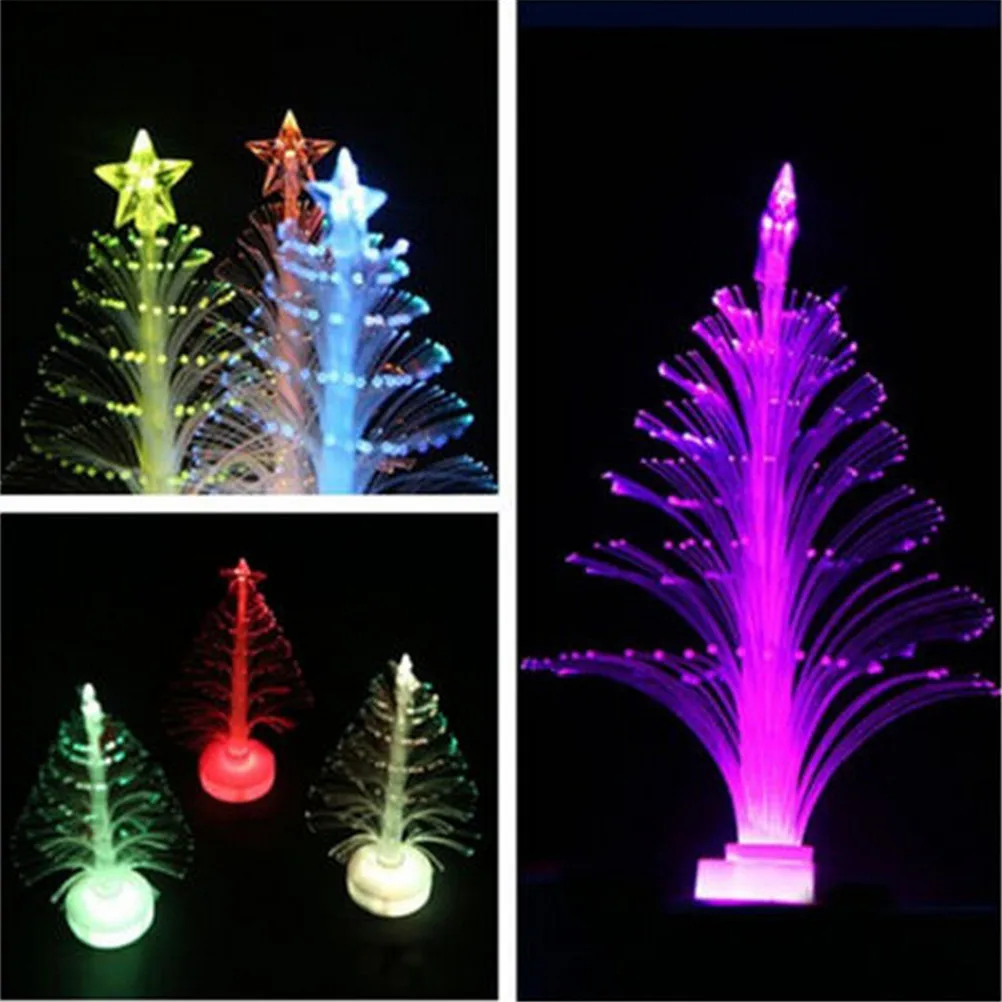 1/2 pcs Colorful LED Fiber Optic Nightlight Christmas Tree Lamp Light Children Xmas Gift