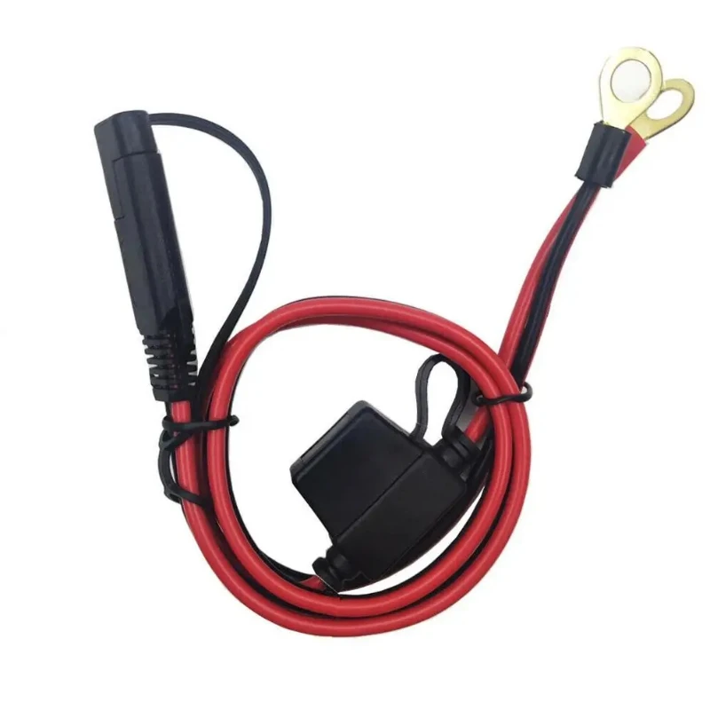 16AWG Charger Cable For Motorcycle Battery Terminal To SAE Quick Extension Cable With  Fuse O Connector Battery Charger Adapter