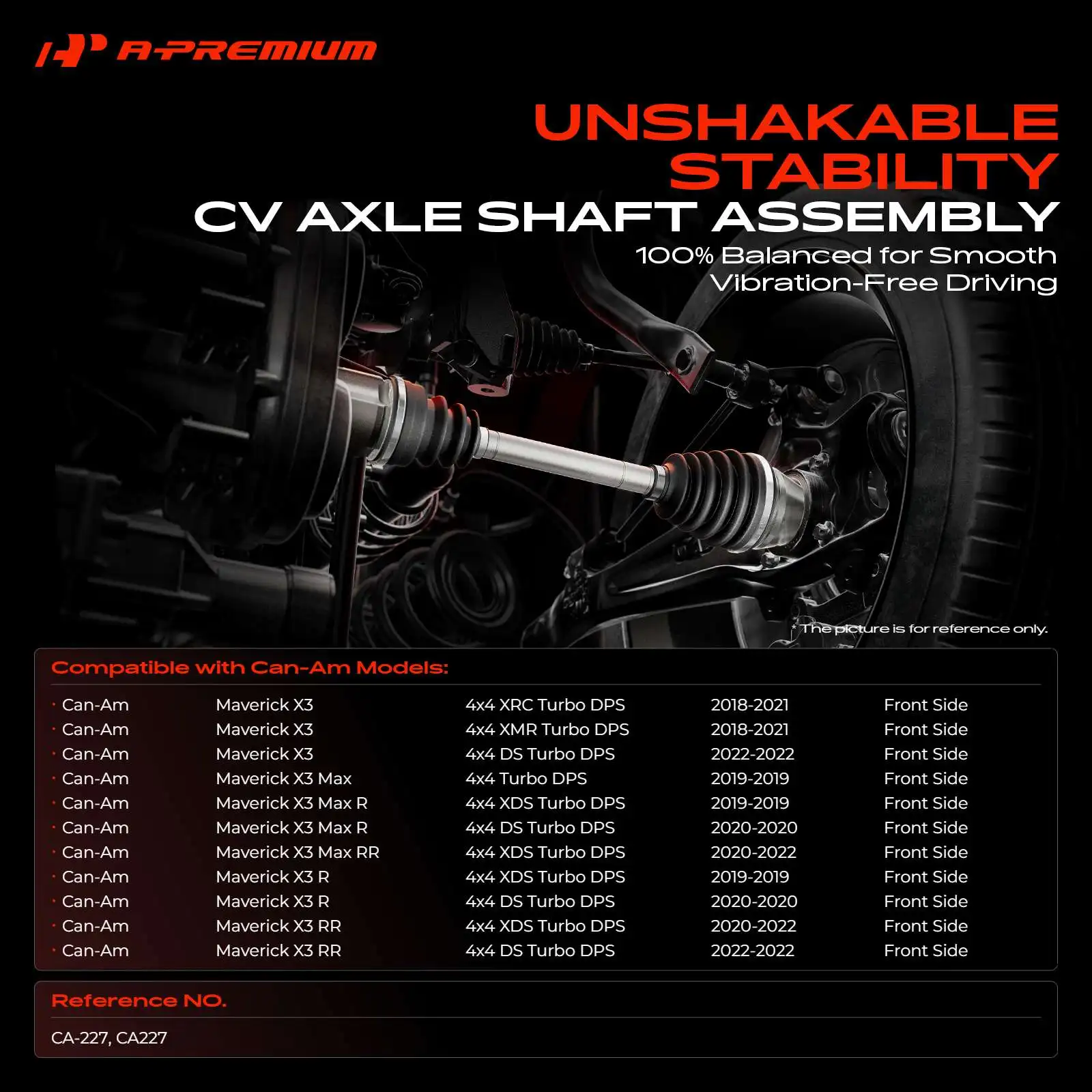 A-Premium Front CV Axle Assembly for Can-Am Maverick X3 2018-2022 Maverick X3 R 2019-2020 Maverick X3 RR 2020-2022