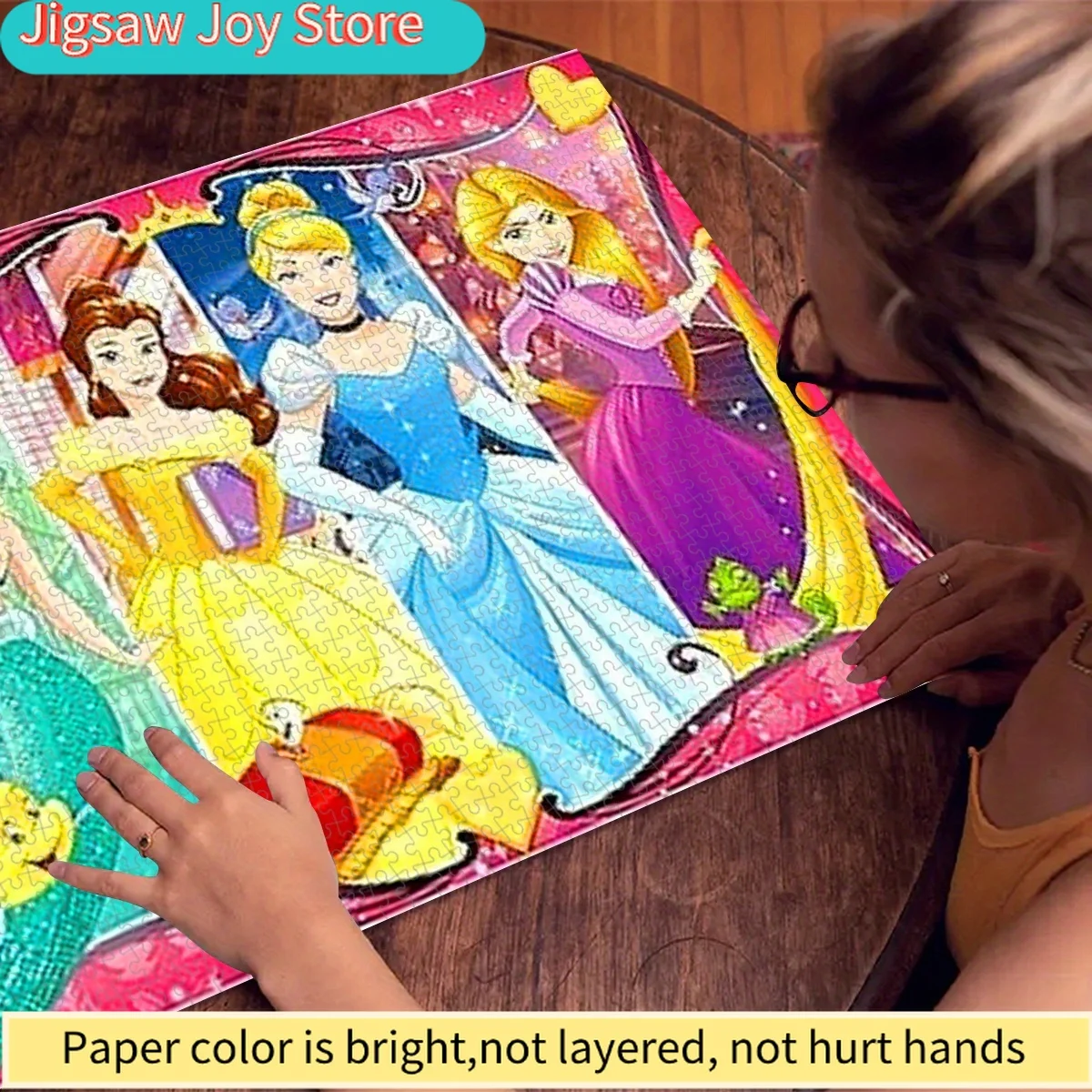 500/Disney  Paper Puzzle, DIY Puzzle, Thickened White Card Material, Adult Puzzle,  Princess Dreamy Combination Beautiful Cute