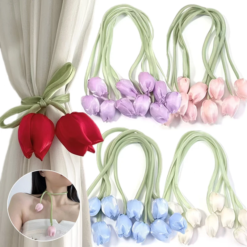 

Ins Korean Tulip DIY Accessories for Cake Clothes Dresses Hair Curtains Home Accessories Decoration 3D Flowers Garment Accessory