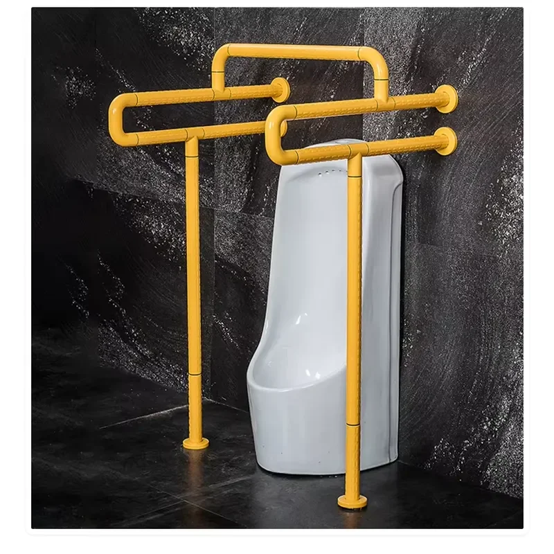 Wall Mounted Urinal Handrail ABS Stainless Steel Non Slip Safety Grab Bar for Elderly Toilet Bathroom Support Aid