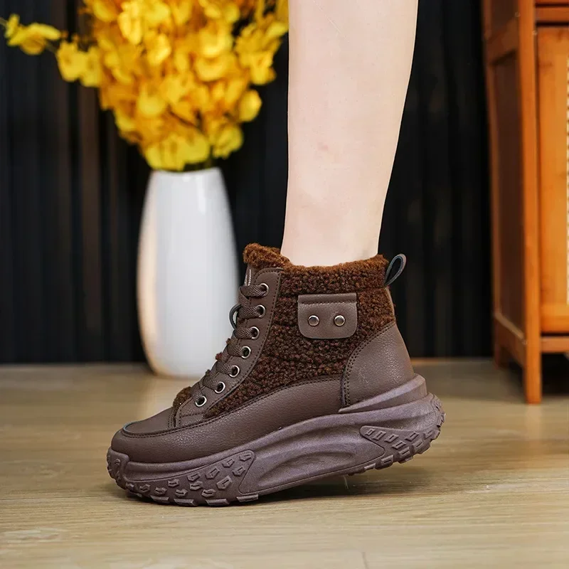 2014 New Winter Women Boots Winter Plush Thick Soled Snow Boots Women Cotton Shoes Platform Sneakers Zapatillas Deporte