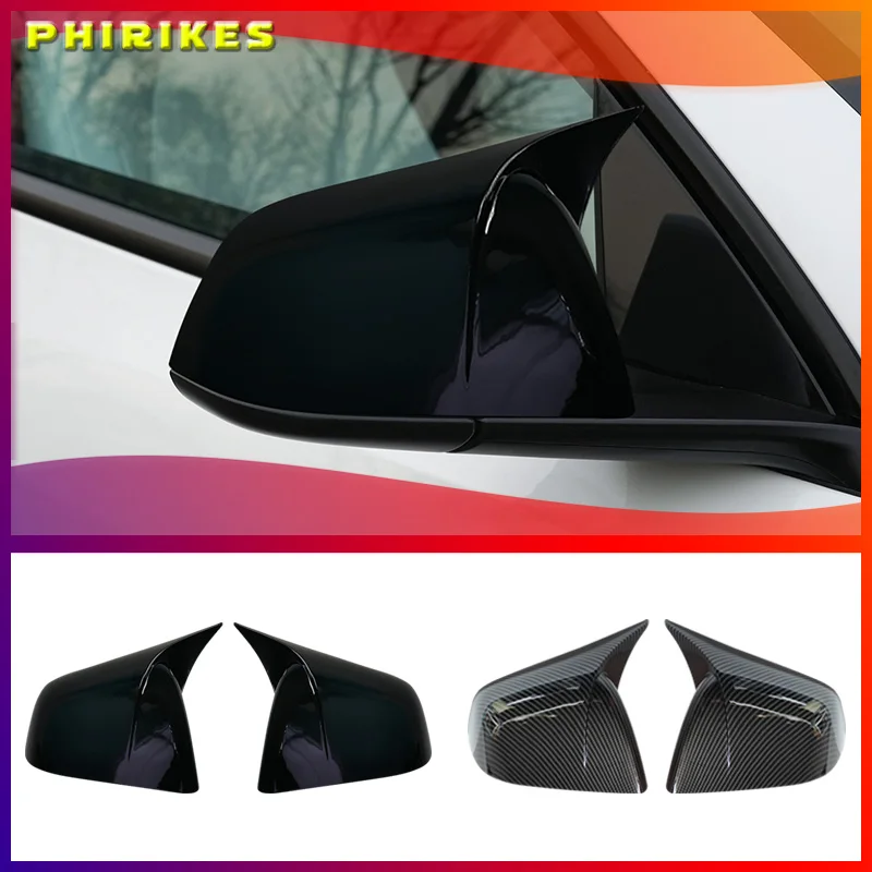 

For Tesla Model Y 2019-2023 Rearview Mirror Cover ABS Carbon Fiber Reversing Mirror Cover Car Modification Accessories