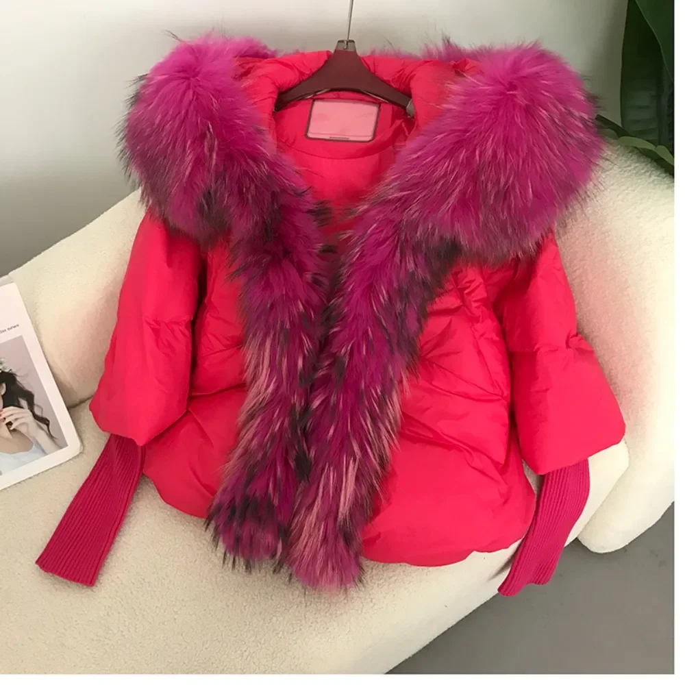 OFTBUY  Puffer Jacket Women Duck Down Coat Winter Loose OversizeReal Fox Fur Collar Hooded Natural Thick Streetwear Outerwear