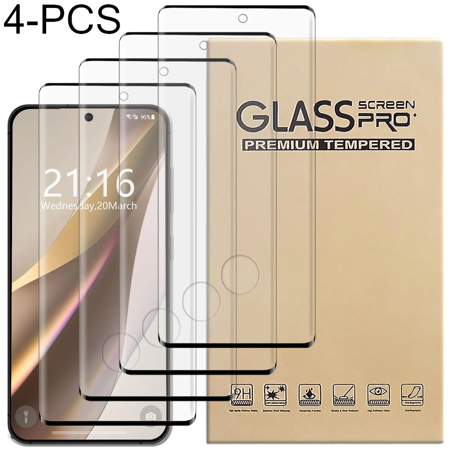 

4Packs Clear Glossy Transparent Tempered Glass Film Screen Protector For Samsung For Galaxy S22/S22 Plus/S22+/S22 Ultra