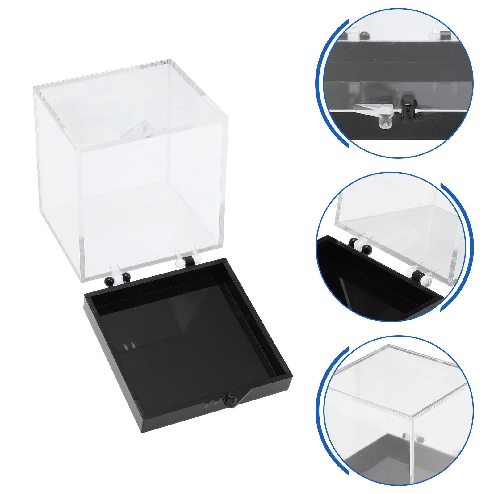 8 Pcs Square Transparent Plastic Box Specimen Display Dustproof ganizing Case Safe Fall Resistant Storage