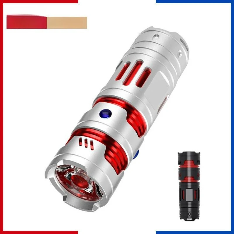 

Перезаряжаемый фонарик из алюминиевого сплава: супер яркий, длительное время работы и спиннер - тактический аварийный фонарь