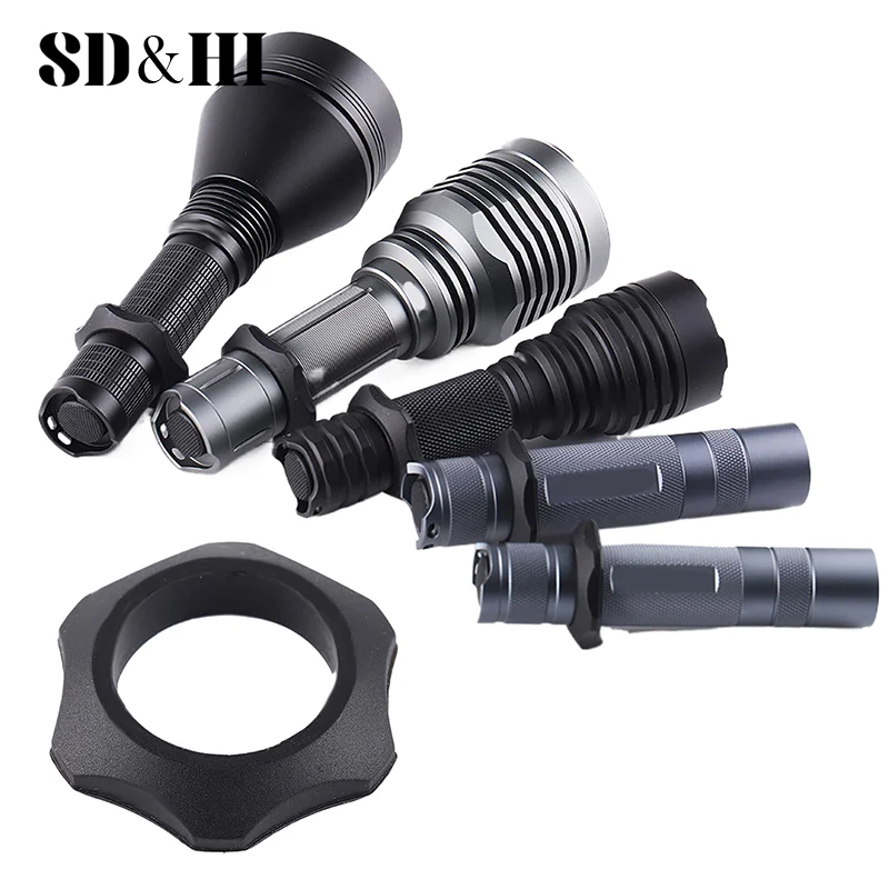 1Pcs Flashlight Ring Grip Anti-slip Finger Ringsilicone Tactical Ring For Flashlight Adapter Holder Tactical Accessories